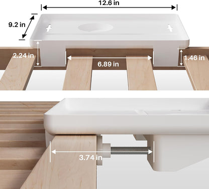 JOYMOOP Clip-On Bedside Shelf for Bunk Beds, Dorm Room Essentials, Bedside Caddy, No-Tool Install Bed Side Table Storage for Loft, Platform Beds, Nightstand Caddy for Phone, Glasses, Book, Black