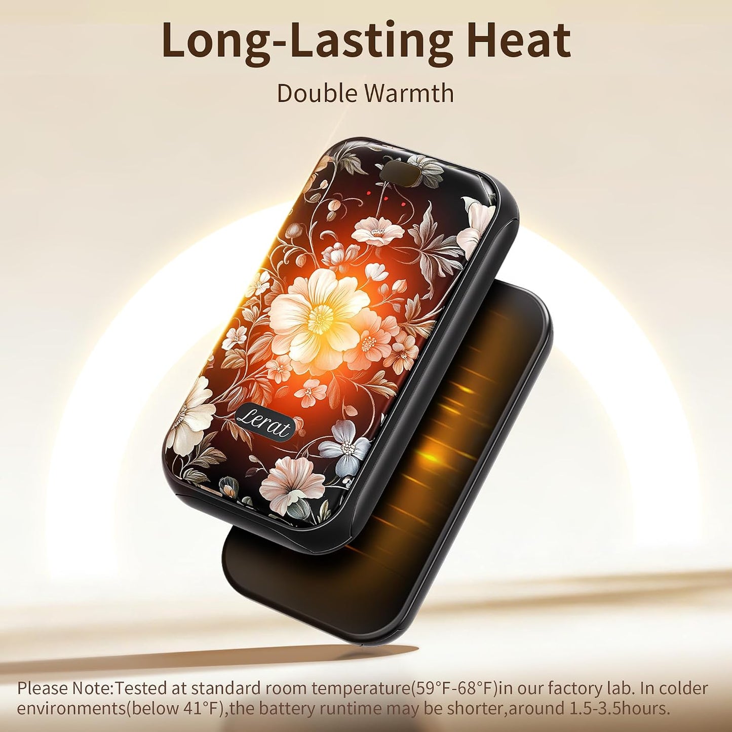 LERAT Hand Warmers Rechargeable,2 Pack Electric Hand Warmers,3-Second Fast Heating,3 Heat Settings,Portable & Lightweight Gifts for Women Men,Outdoor,Camping,Hiking,Skiing,Hunting,Travel