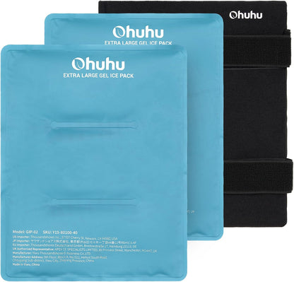 Ohuhu Ice Pack for Injuries Reusable 2 Pack 14"x11" Hot Cold Pack Wrap
