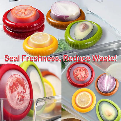 Zyphora Avocado Saver, 5-Piece Fruit Saver Container Set with Peeler | 4 reusable BPA-free ABS and silicone containers, 1 stainless steel peeler, airtight, leak-proof, dishwasher and freezer safe