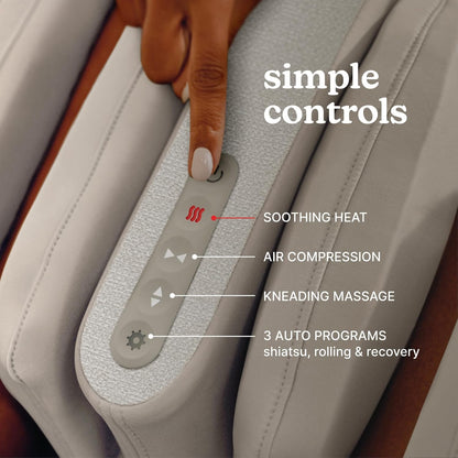 Homedics Luxe Comfort Foot Massager & Calf Massager with Heat | Shiatsu, Deep Kneading, Air Compression, Circulation Boost, Relaxation, Adjustable Modes, Post-Workout Recovery