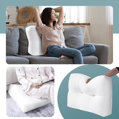 HOMBYS Shredded Foam Sofa Back Cushions, Supportive Back Cushion Replacement for Couch, Stuffing Filling Lumbar Support Pillow for Couch, Bed, Floor, (27.5"x18"x5")