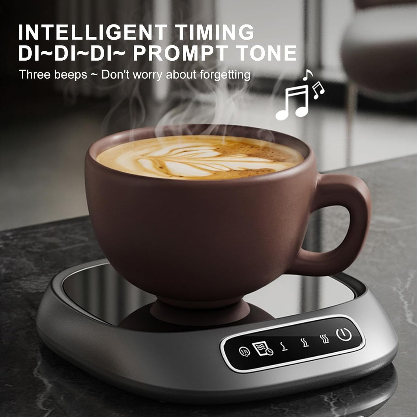 Mug Warmer, 10W Coffee Cup Warmer for Desk with Digital Display, 1-8H Timer Auto Shut Off, Smart Electric Coffee Heating Plate, Ideal Gifts for Women Men