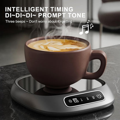 Mug Warmer, 10W Coffee Cup Warmer for Desk with Digital Display, 1-8H Timer Auto Shut Off, Smart Electric Coffee Heating Plate, Ideal Gifts for Women Men