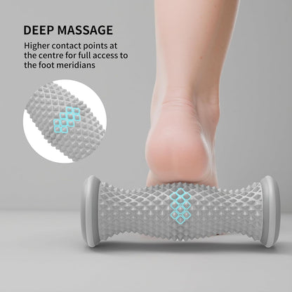 Foot Roller Massager for Plantar Fasciitis Relief, Portable Silent Deep Tissue Massager Tool for Arch and Heel Pain-Grey