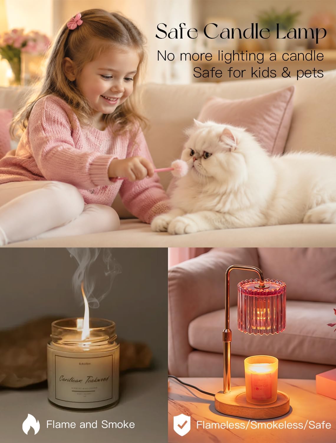 Candeldo Candle Warmer Lamp with Timer: Black Wax Melt Warmer