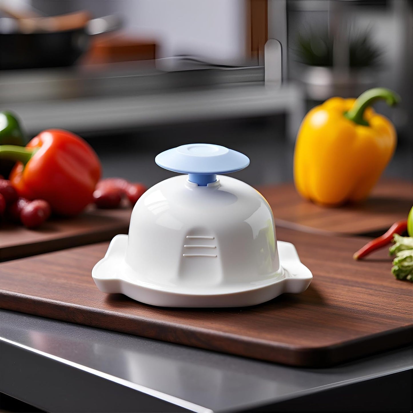 Blue Food Safety Holder for Mandolin or Grater, Finger Anti-Cut Protectors for Mandoline Slicer, Food Slicer Cutter Finger Guard