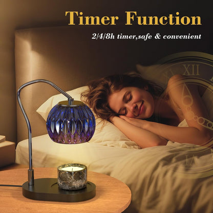 Modern Minimalist Wax Warmer for Jar Candles, Timer & Dimmer | Modern minimalist style. Timer & dimmer safe melt. 2 bulbs & heat-proof base. Perfect for living room, bedroom, or office.