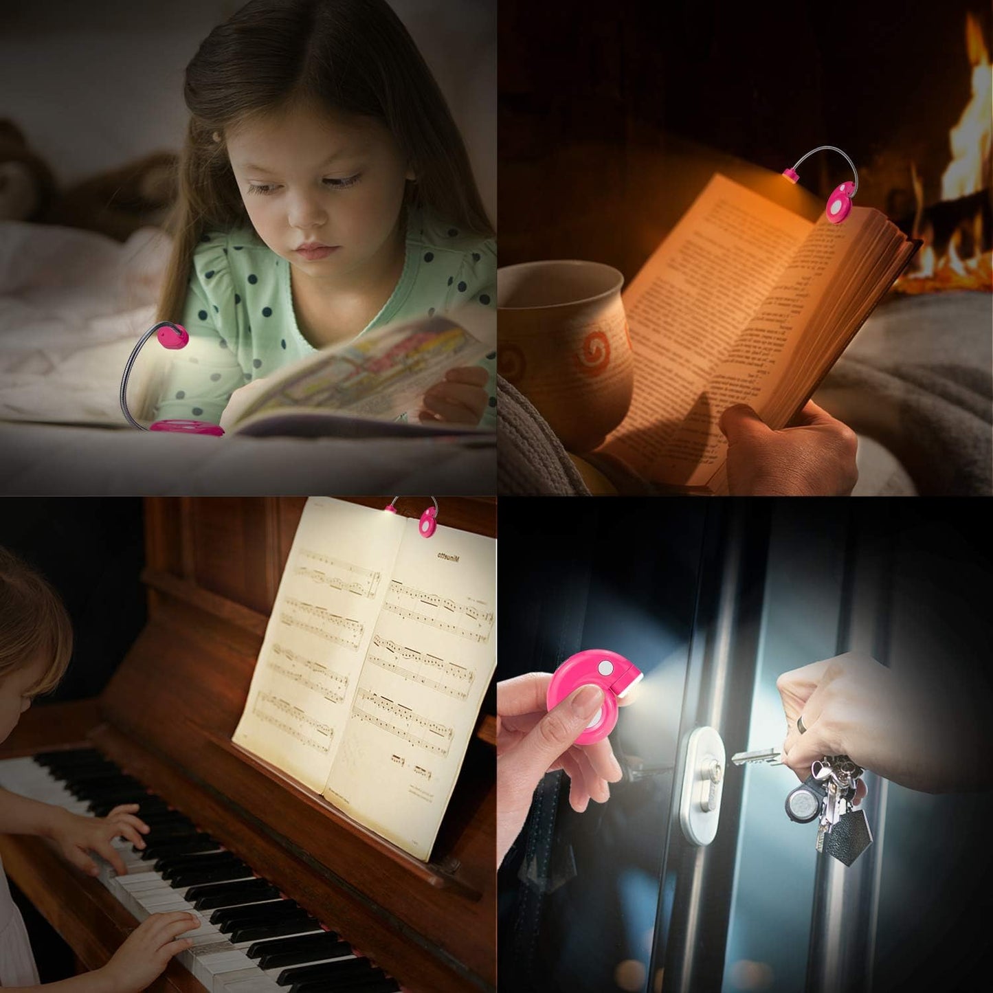 Kids Rechargeable Book Light, Clip on Reading Light for Kid, Kids Reading Lights, Amber Book Light for Reading in Bed, 2 Lighting Modes, Blue Light Blocking, Bookmark Light for Bookworms-Green