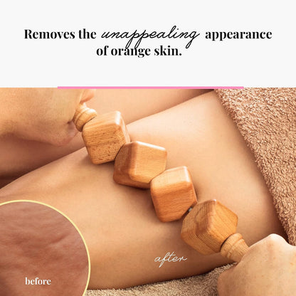 tuuli Accessories - Dice Wooden Massage Roller for Waist and Thigh, Multi-Functional Body Roller for Cellulite and Muscle Tension, Natural Massager for Women and Men