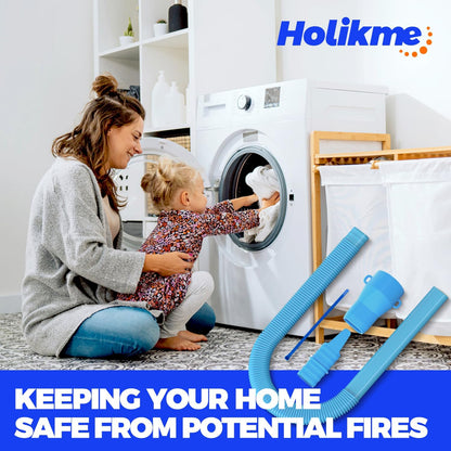 Holikme Dryer Vent Cleaner Kit, Vacuum Hose Attachment, 1-Piece, Blue | Adjustable Cable Tie for Easy Attachment, Flexible Lint Brush Removes Lint from Dryer Lint Screens and Tight Spaces