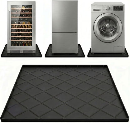 32"x30" Washing Machine Pan Silicone Mat, Upgraded 1" Raised Edges | Non-Slip Waterproof Washer Drip Tray for Under Washer & Dryer,Anti-Vibration Floor Protector for Refrigerator,Water Dispenser