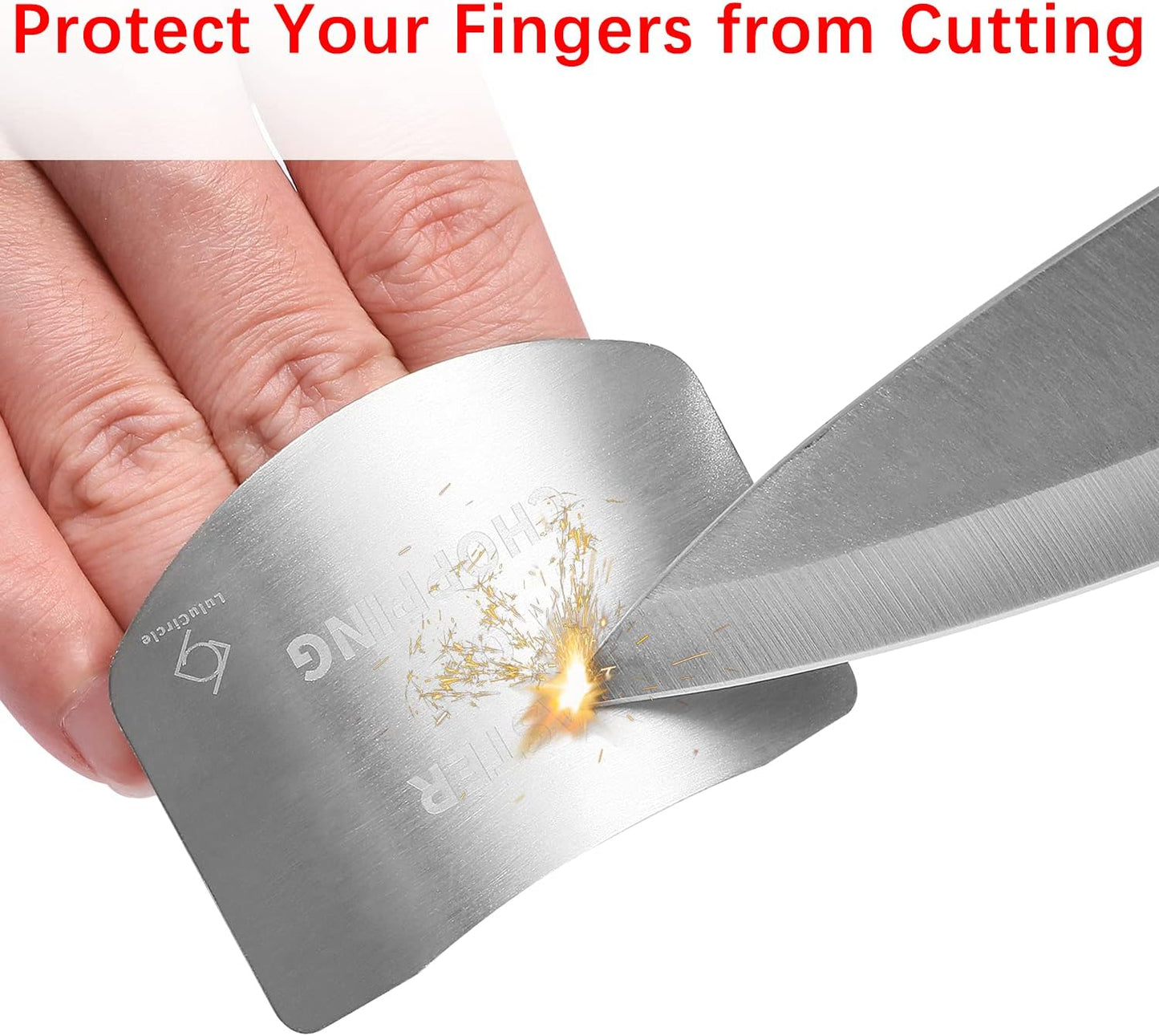 Finger Guards for Cutting, Stainless Steel 304 Finger Guard for Cutting Food, Finger Protectors, Finger Protector, Avoid Hurting when Slicing and Dicing, Black 2 Pieces
