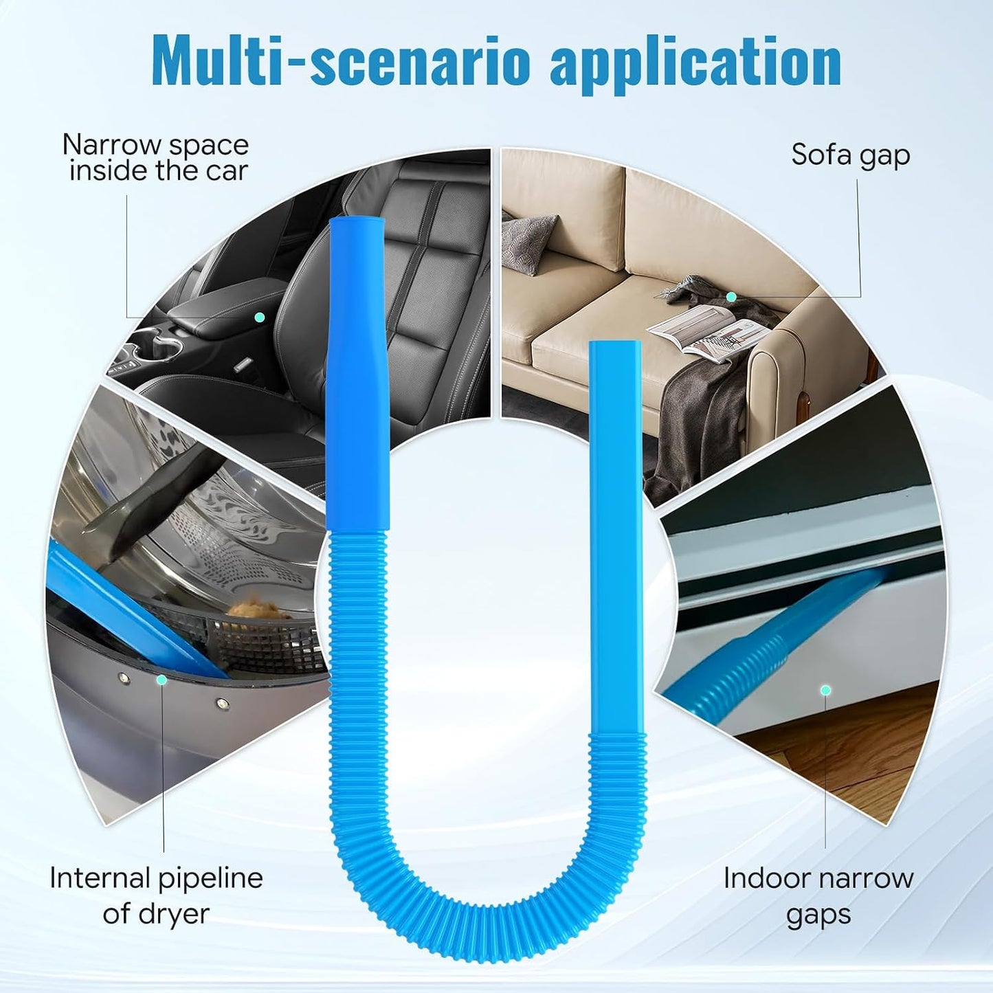 Dryer Lint Vacuum Attachment Compatible with Dyson V15 V12 V11 V10 V8 V7 Gen5 Cordless Vacuum Cleaner, Flexible Dryer Vent Cleaner Kit Lint, The switch lock, so you don't need press the switch tightly