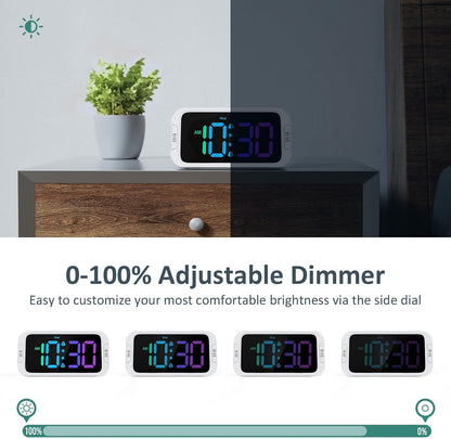 Odokee Digital Dual Alarm Clock for Bedroom with 0-100% Dimmable Display | Easy to Set Alarm Clock with Weekday/Weekend Mode - Loud Alarm for Heavy Sleepers with 5 Sounds Adjustable Volume - Blue