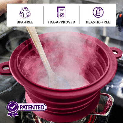 L.I.Q. Silicone Splatter Guard, Durable SplatterDom, Blue Steel, Large | 10 and 12 Inch Pots, 10'' Lid, Food and Oil Splash Guard for Cooking, Easy to Clean and Store, BPA-Free, Microwave Safe