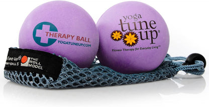 YOGA TUNE UP® Therapy Balls in Tote by Tune Up Fitness - Massage Balls for Trigger Point, Pressure Point & Myofascial Release - Use as Single or Peanut Ball for Pain Relief & Relaxation (Aqua Blue)