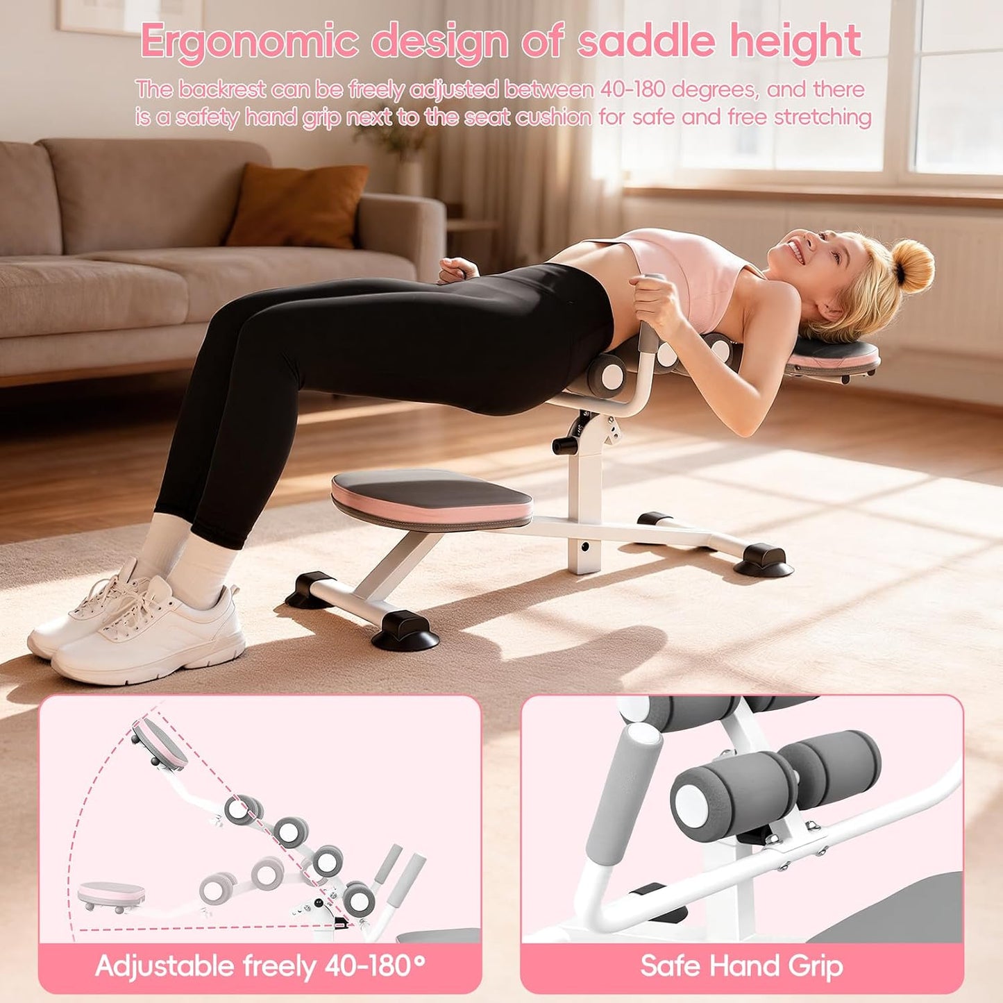 Inversion Tables Mini Back Stretcher, 440lbs Capacity Decompression Table with Adjustable Angle, Ergonomic Contour Design, Portable Inversion Table for Back Pain Home Gym Adults