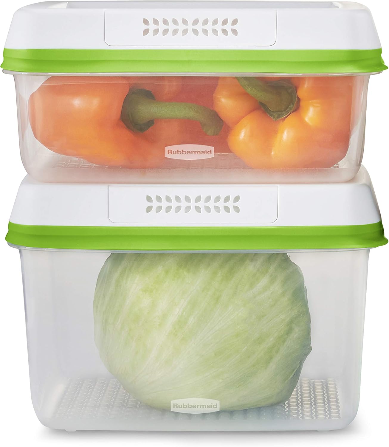 Rubbermaid FreshWorks Produce Saver, Medium and Large Storage Containers, 8-Piece Set, Set of 4, Med & Lg, Clear