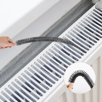 Radiator Cleaning Brush, Flexible Wood Handle Radiator Duster Brush Long Handled Dryer Lint Brush Radiator Duster Radiator Cleaner Brush Dryer Vent Brush for Radiator