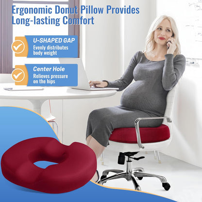 CloudBliss Donut Pillow Stadium Seat Cushion for Tailbone Pain Relief and Hemorrhoids, Memory Foam Seat Chair Cushion, Portable Seat Cushions for Bleachers, Car, Home & Office