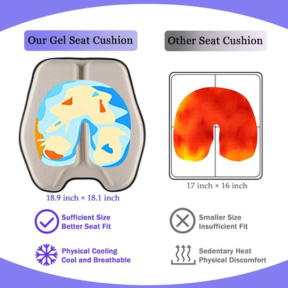 Soft Thin Gel Seat Cushion with 1 Inch Gel - Sciatica Relief
