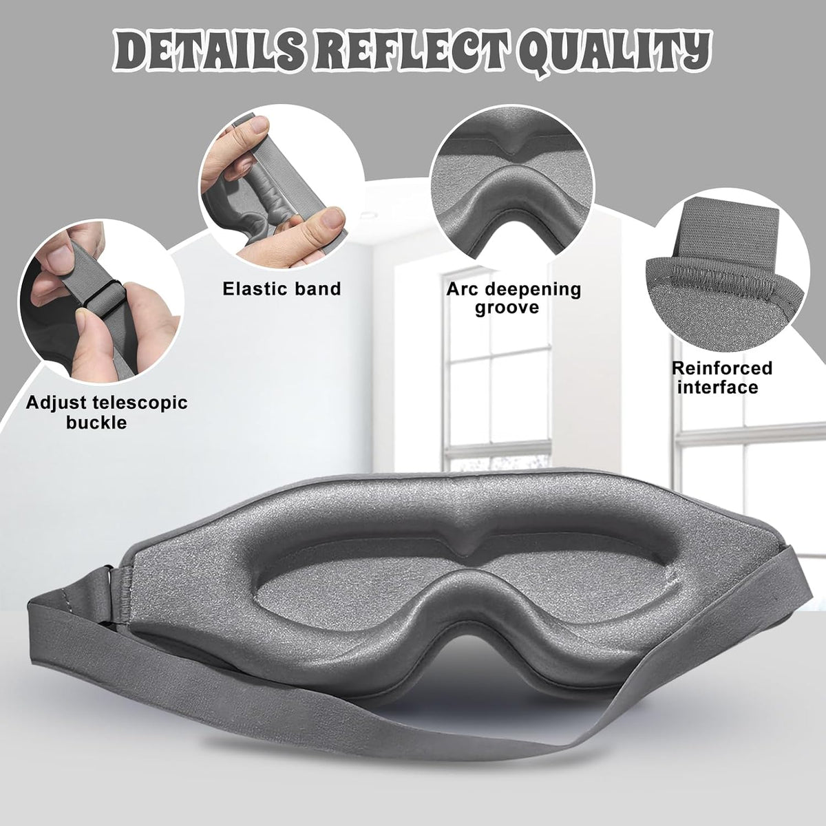 3D Advanced Eye Mask for Sleeping, Ultra Delicate Soft Skin Friendly Eye mask,100% Blackout Sleep Eye Mask for Sleep, Eyelash Extension Sleep mask, Sleeping Eye Masks for Men and Women
