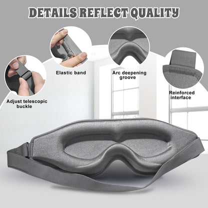 3D Advanced Eye Mask for Sleeping, Ultra Delicate Soft Skin Friendly Eye mask,100% Blackout Sleep Eye Mask for Sleep, Eyelash Extension Sleep mask, Sleeping Eye Masks for Men and Women
