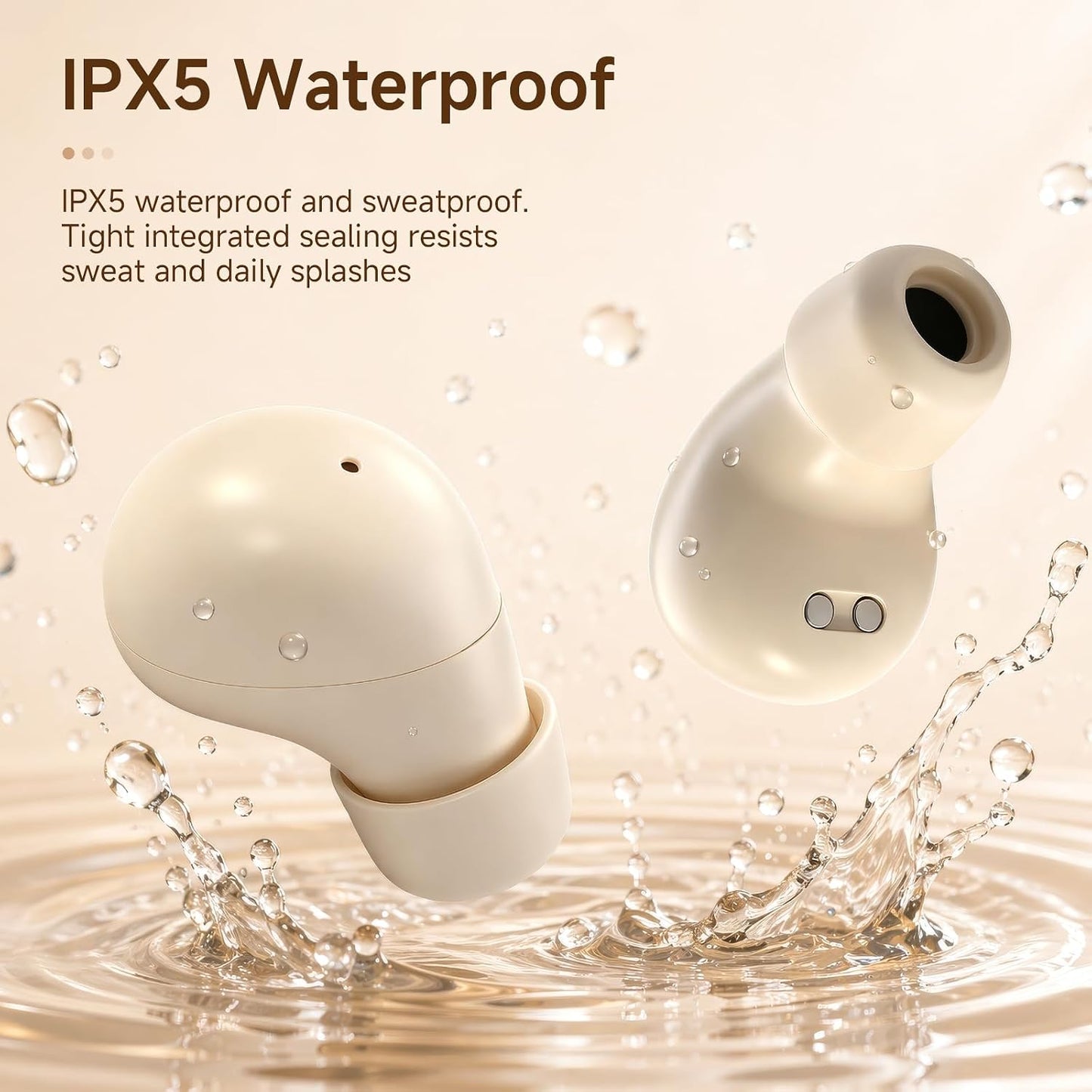 Discreet Invisible Mini Earbuds Wireless Bluetooth Micro Hidden Sleep Tiny Small Earbuds for Sleeping Ear Buds for Small Ears Spy Earpiece Hidden Mini Invisible Headphones for Work Orange