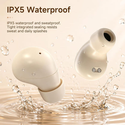 Discreet Invisible Mini Earbuds Wireless Bluetooth Micro Hidden Sleep Tiny Small Earbuds for Sleeping Ear Buds for Small Ears Spy Earpiece Hidden Mini Invisible Headphones for Work Orange