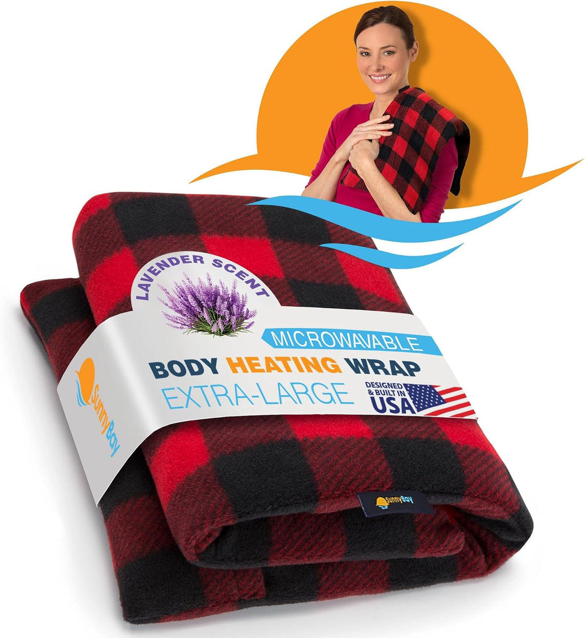 SunnyBay Extra Large Heating Pad, 10x24 inch, 2.8 lb, Navy Blue
