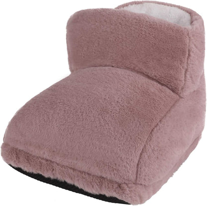 Electric Heated Foot Warmers for Men Women Fuzzy Thick Plush Foot Heater Winter USB Rechargeable Thermal Heating Ankle Feet Warmer Boots Shoes