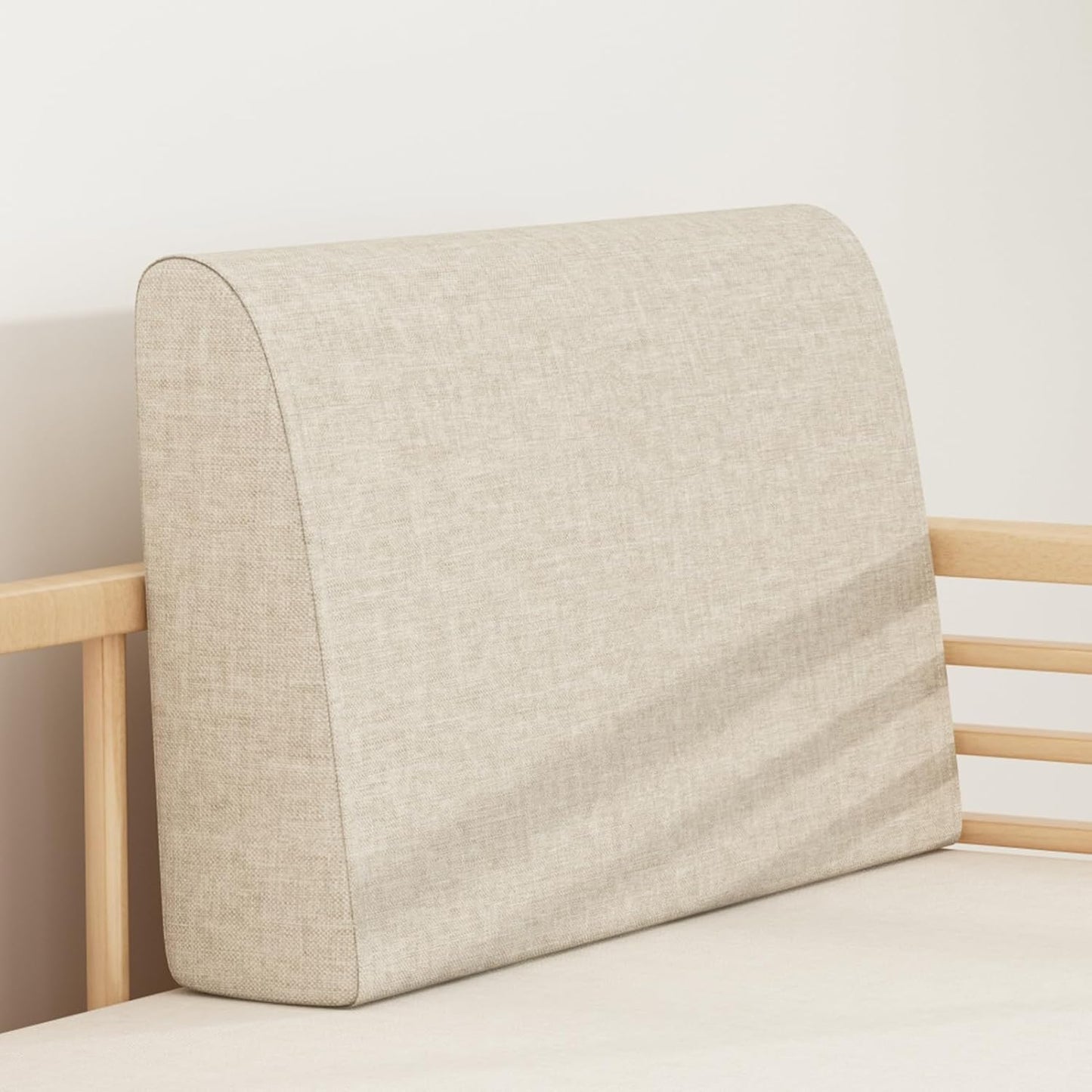 Couch Back Cushions Pillows, Wedge Pillow for Couch & Bed, Back Lumbar Support Pillow, High-Density Foam Backrest Cushion with Linen Cover for Back Pain Relief