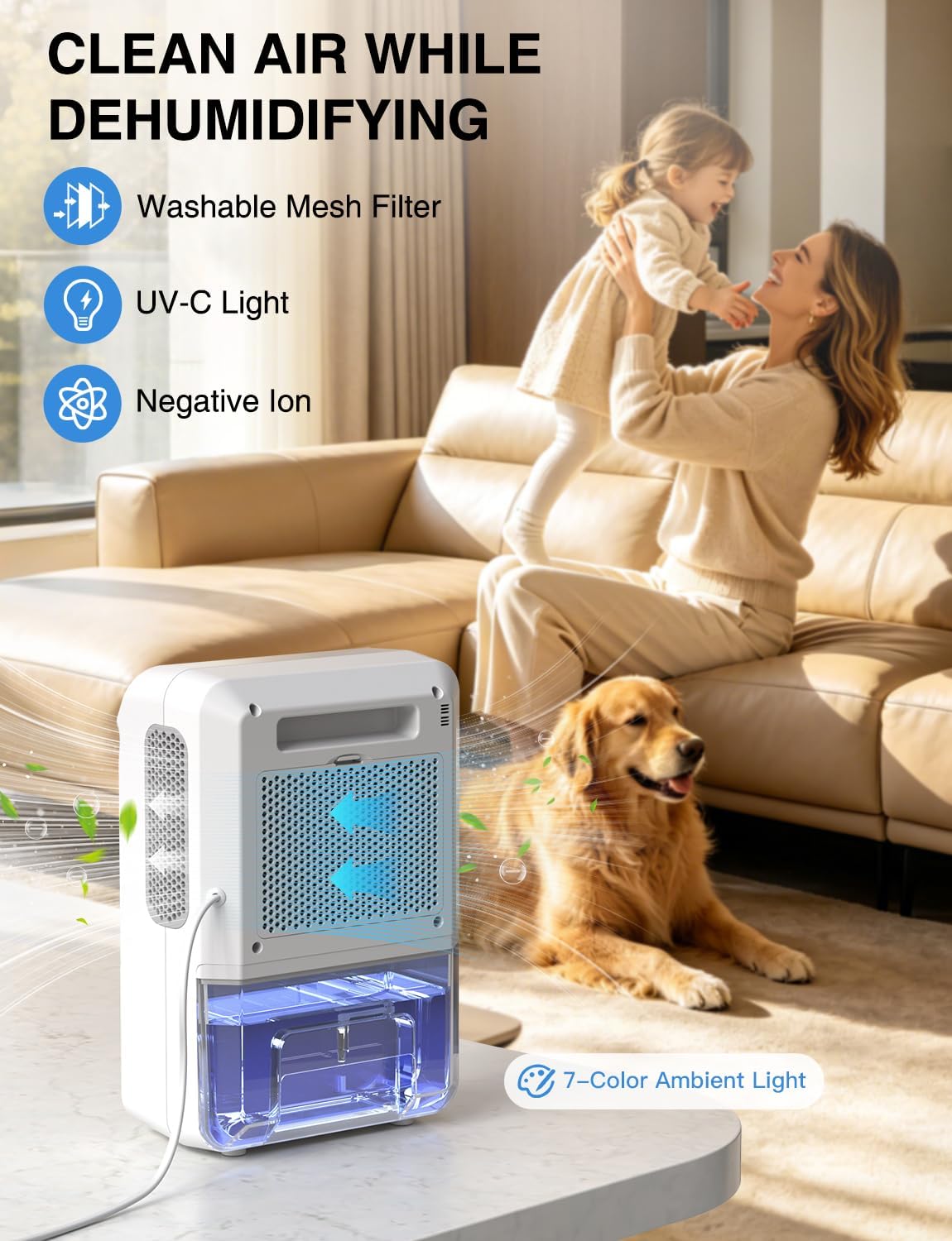 Small Dehumidifier for Bathroom, Bedroom, Quiet Operation, Portable | 30 oz Water Tank, Auto Shut-Off, Compact Mini Ultra-Quiet 24dB Dehumidifier for Closet, Camper & Small Spaces