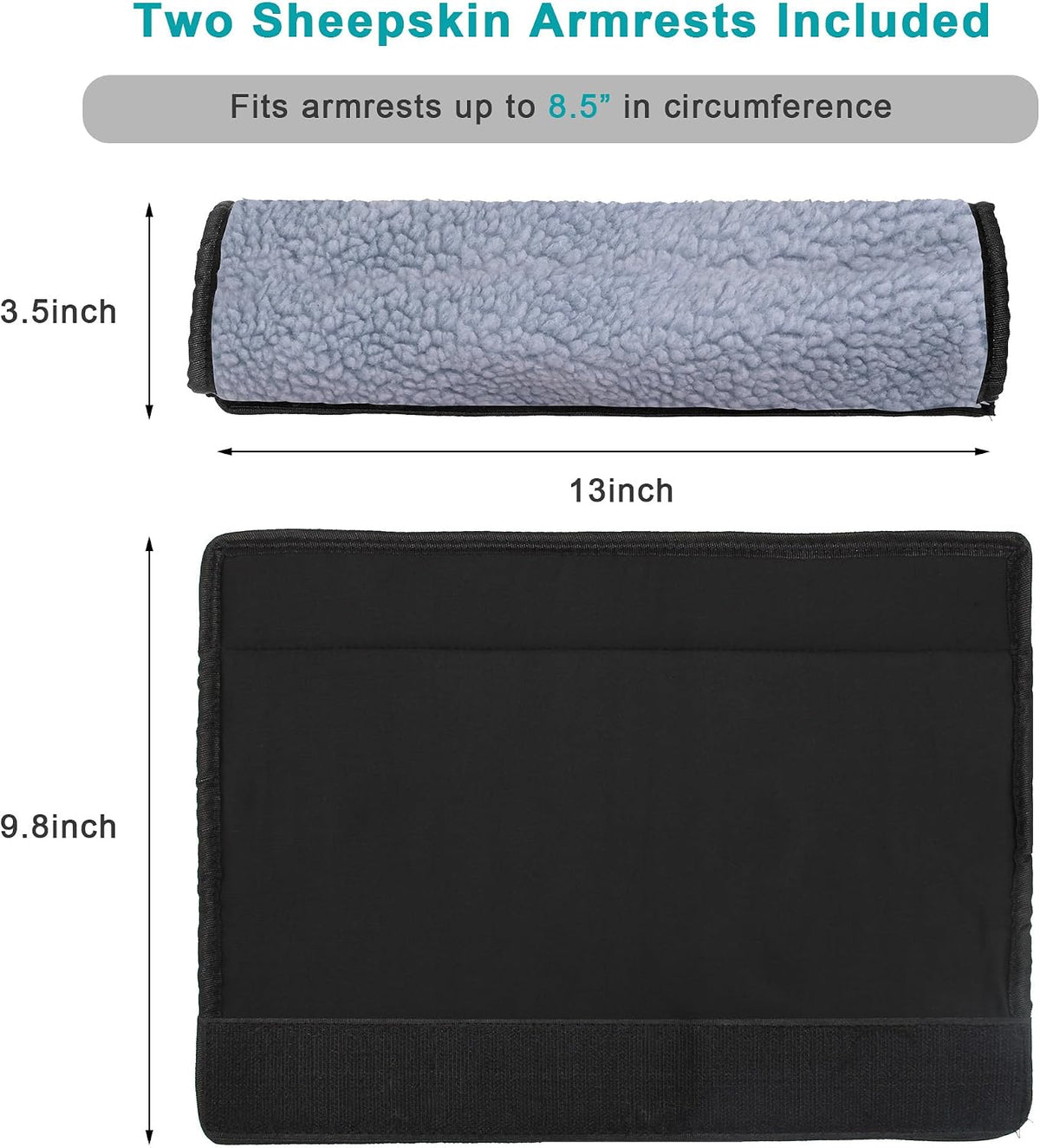 AHIER Wheelchair Armrest Pads, 2PCS Sheepskin Fleece Wheelchair Armrest Covers, Non Slip Arm Rest Cover Cushion pad for Wheelchairs (Pink)