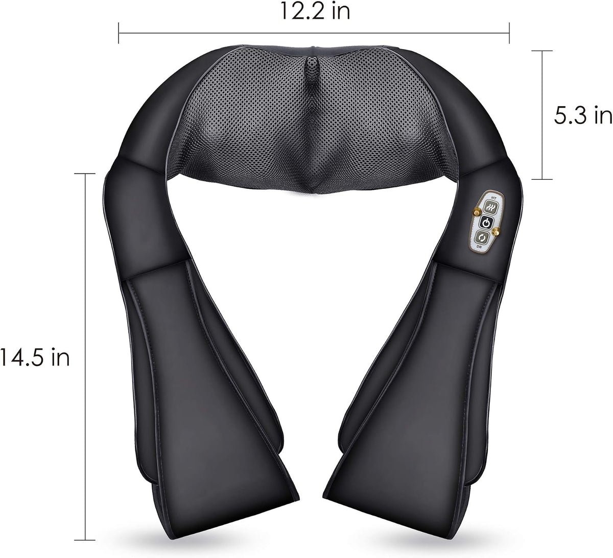 COMFIER Shiatsu Neck and Shoulder Massager with Heat,White Elephant Gifts for Adults,4D Deep Kneading Massage Pillow with Heat, Back Massager, Pillow Massage,Jet Black