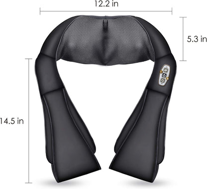COMFIER Shiatsu Neck and Shoulder Massager with Heat,White Elephant Gifts for Adults,4D Deep Kneading Massage Pillow with Heat, Back Massager, Pillow Massage,Jet Black