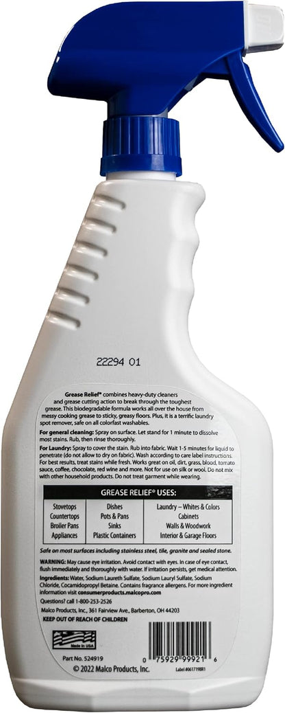 Degreaser and Laundry Stain Remover (18 Oz.) - Heavy Duty Kitchen Cleaner Spray/Non Toxic Formula/All Purpose Degreaser for Stove Top, Oven, Grill, Car, Soil & Cloth Stains (524919)