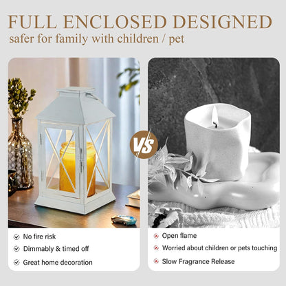Candle Warmer Lamp with Timer, Farmhouse Rustic Lantern