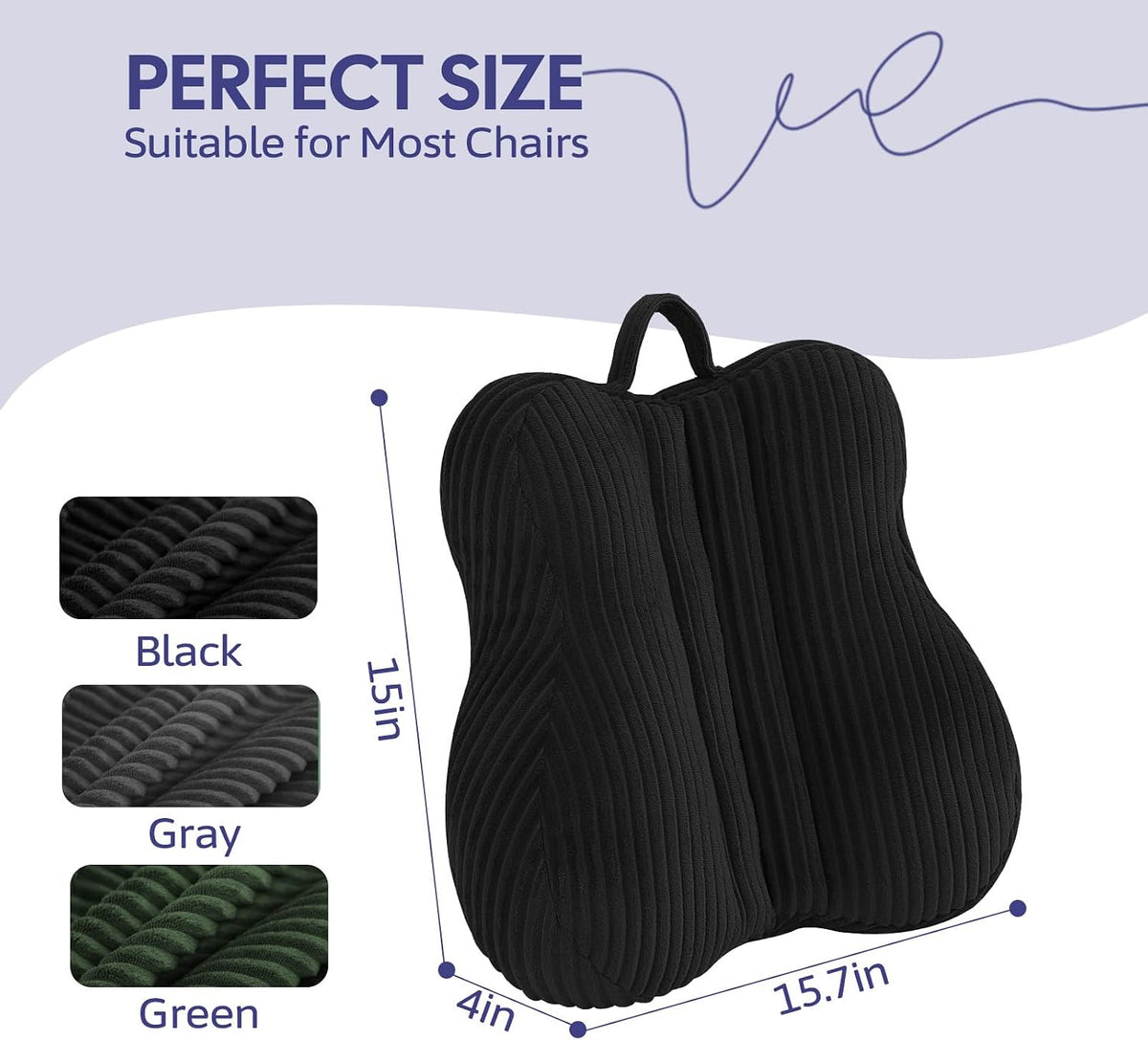 Lumbar Support Pillow for Couch, Back Support Pillow for Chair