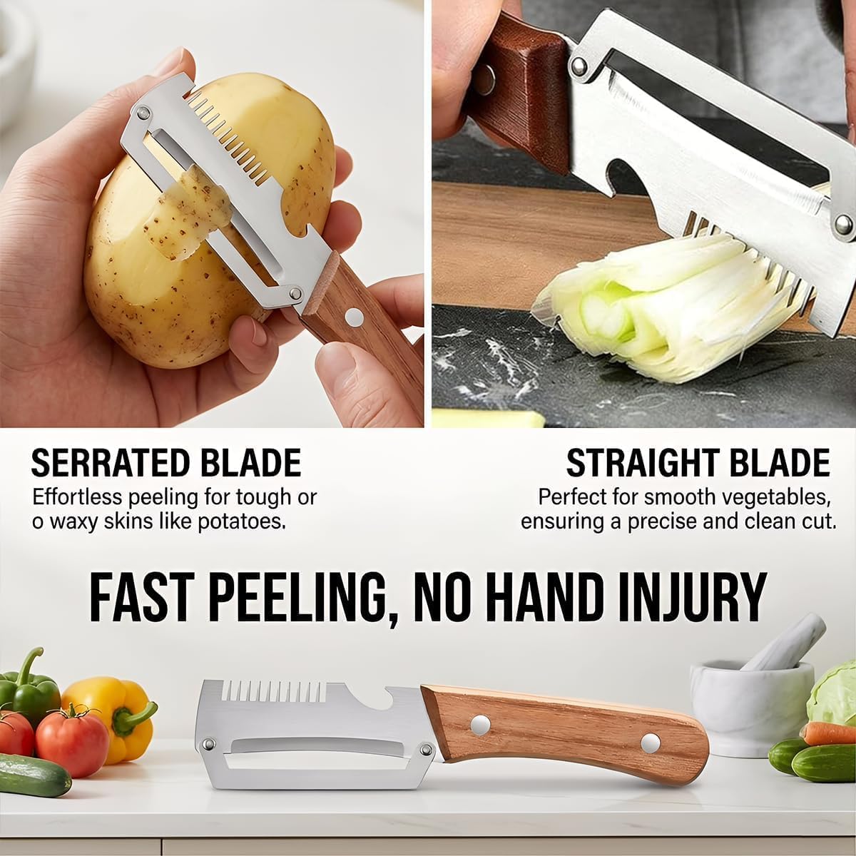2 Pack Vegetable Peeler, Multifunctional Vegetable Peeler, 3-in-1 Peelers For Kitchen with Bottle Opener, Sharp Stainless Steel Swivel Blade For Vegetables or Fruits that Need to Be Peeled