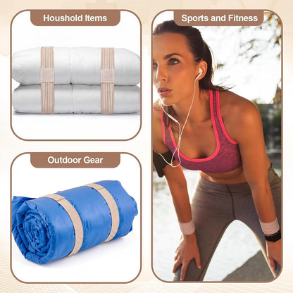 Geiserailie Ice Pack Strap Stretchable, 4 Size Elastic Reusable Ice Belt Extender, Adjustable Hook and Loop Extension Straps Add Length to Most Hot Cold Therapy (Blue)