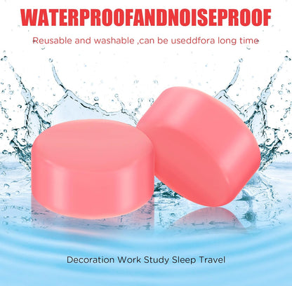 TrelaCo 12 Pack Soft Ear Plugs for Sleeping, Reusable Moldable Silicone Earplugs Noise Cancelling Reduction for Concerts, Swimming, Shooting, Snoring, Airplane, Musicians, Motorcycle (Pink)