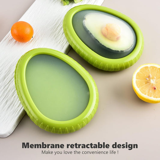 4pcs Silicone Fruit and Vegetable Containers, Fruit Storage Boxes for Fridge, Reusable Hermetic Holder for Food Storage, Fruits Savers Fresh Stretch Pods, vegetables/lemon/tomato/avocado