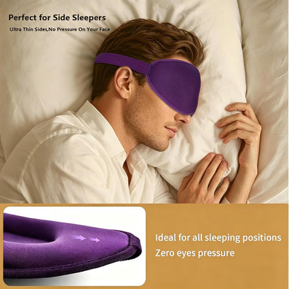 Sleep Mask for Side Sleeper Women Men,Blackout Eye Masks for Sleep,3D Contoured Sleeping Mask,Breathable Adjustable Eye Cover Blindfold with lash Extensions for Trave,Nap,Night Work,Black