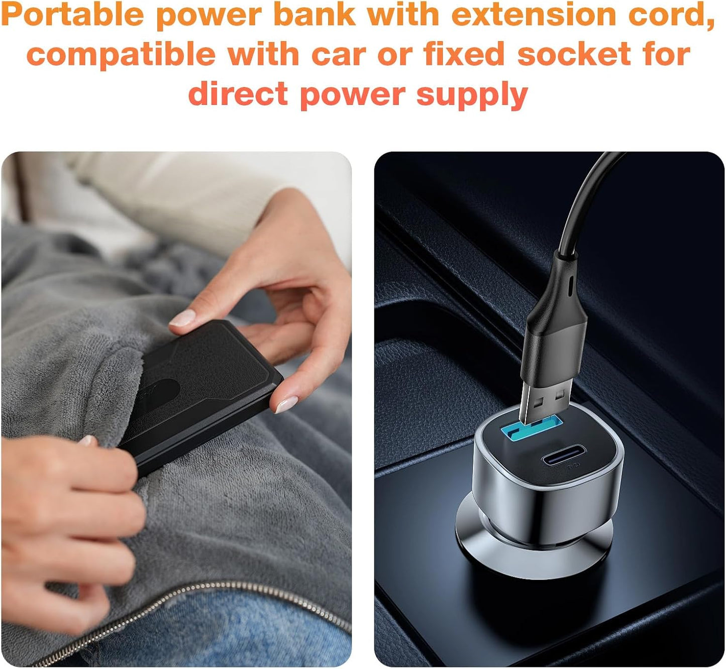 Cordless Battery Operated Heated Blanket, Wearable Heating Throw for Car,Camping,Office Warm Gift Machine Washable Super Cozy Soft Blanket with 10000 mAh Battery Pack 3 Heating Levels 63" X 35"