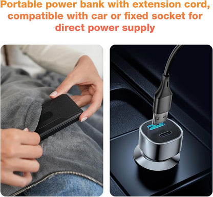 Cordless Battery Operated Heated Blanket, Wearable Heating Throw for Car,Camping,Office Warm Gift Machine Washable Super Cozy Soft Blanket with 10000 mAh Battery Pack 3 Heating Levels 63" X 35"