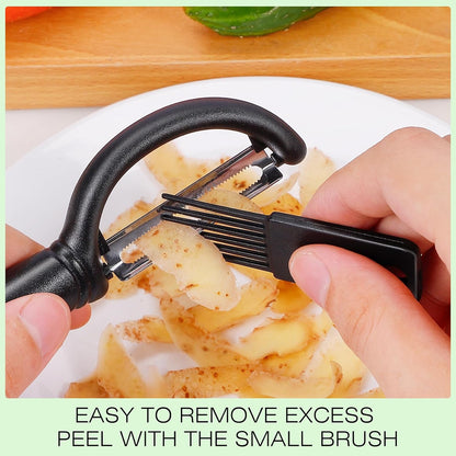 Senbowe Upgrade Potato Peeler for Kitchen, 6PCS Stainless Steel Vegetable Peeler, I and Y Veggie Food Peeler for Apple Fruit Carrot Zucchini Cucumber,Good Grip Makes Peeling Very Easy (Green)