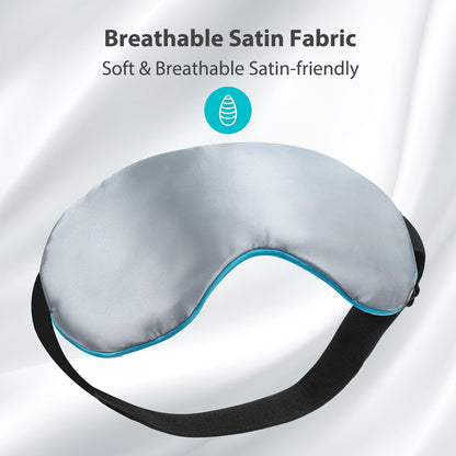 Ezona Heated Eye Mask, Warm Eye Compress Mask for Dry Eyes, Gray | USB Electric Eye Heating Pad, Temperature & Timer Control, Blepharitis, Sinus, Migraine, Stye, MGD Puffiness