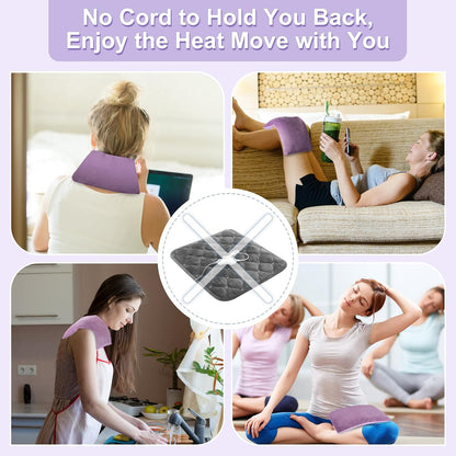 SuzziPad Heating Pad Microwavable for Reduce Discomfort with Washable Cover, 7 x12 Reusable Heat Pads for Shoulder, Belly, Elbow, Knee, Moist Heated Pack, Sore Muscle, Soothing Fatigue, Purple | Removable Cover Design, Long Lasting Moist Heat, Portable